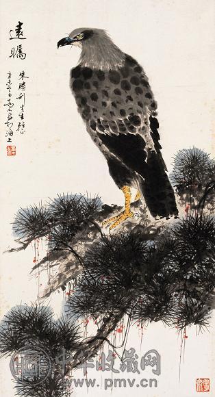 乔木 1991年作 远瞩 镜心 设色纸本