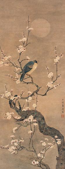 陈之佛 1947年作 花鸟 立轴 设色纸本