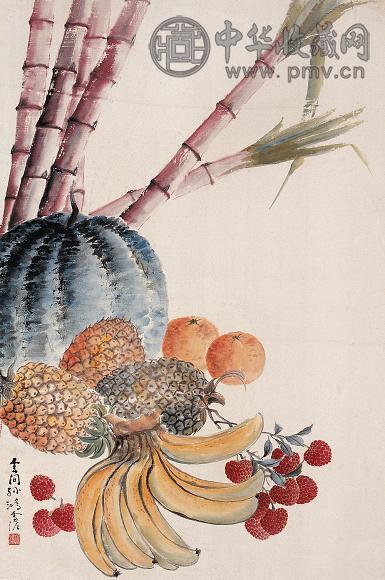 孙雪泥 蔬果 立轴 设色纸本