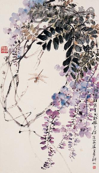 韩敏 花鸟 立轴 设色纸本