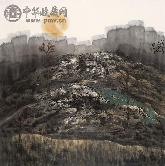 白云乡 1996年作 太行古坡图 镜心 设色纸本