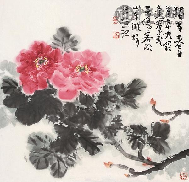 霍春阳 独当春日 镜心 设色纸本