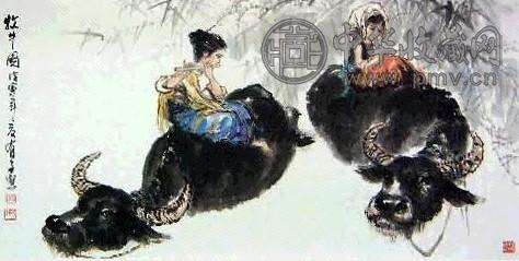 姚有多 牧牛图 镜心 设色纸本