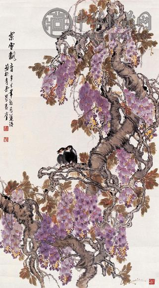宋建设 紫雪飘香 镜心