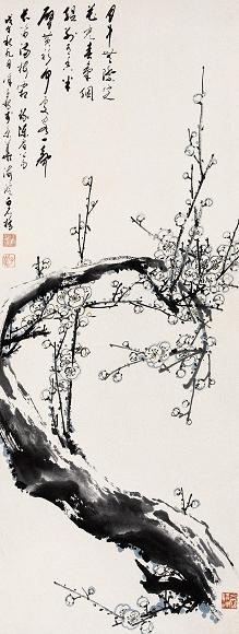徐子鹤 1978年作 白梅 立轴 水墨纸本