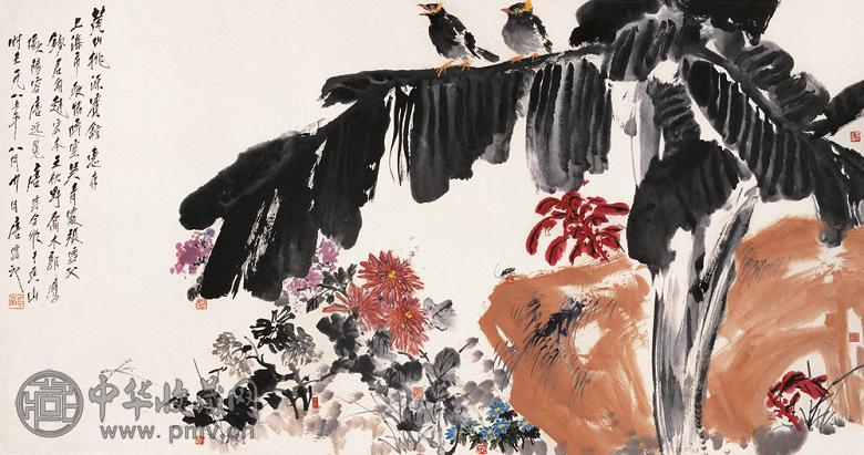 唐云 1985年作 等万紫千红 镜心 设色纸本