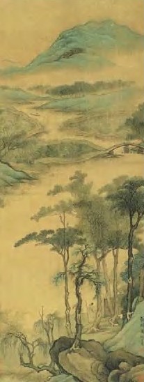 张崟 清 听蝉图 轴