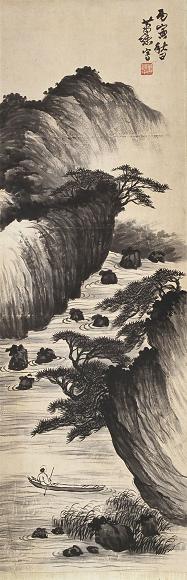 萧谦中 山水 立轴 纸本