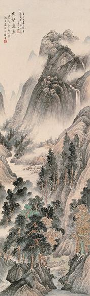 房毅 1951年作 幽壑飞泉 镜心 设色纸本