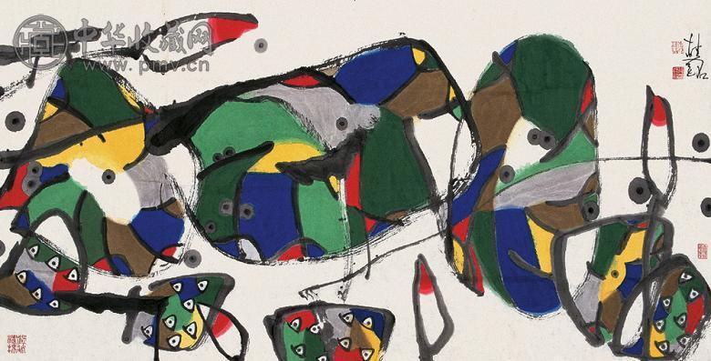 张桂铭 花鸟 单片 设色纸本