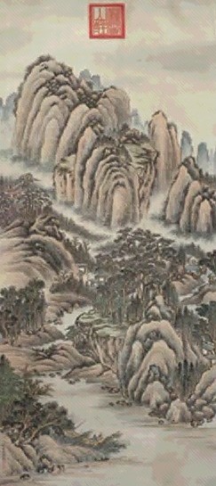 钱维城 山水 镜心 设色