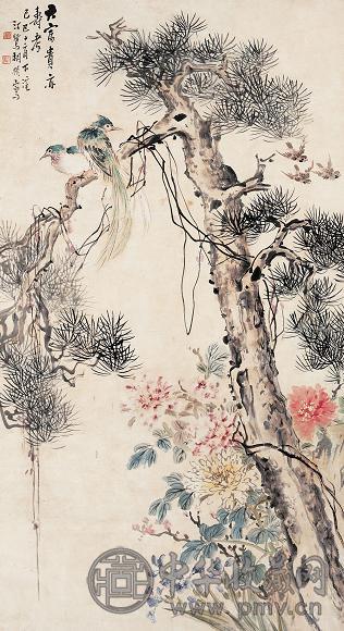 胡汀鹭 大富贵 立轴 设色纸本