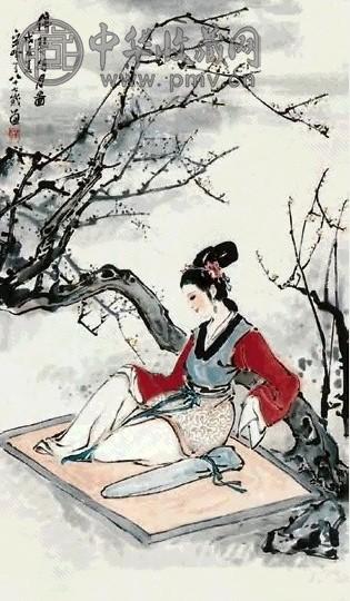 宋吟可 仕女 立轴 纸本