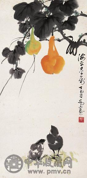 乔木 1977年作 花鸟 镜心 设色纸本