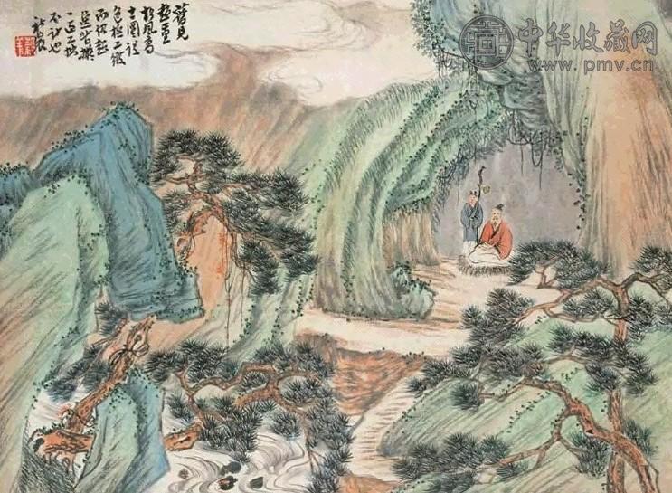 吴榖祥 洞天炼气图镜心设色纸本