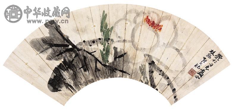 张大壮 荷花图 镜心 设色纸本