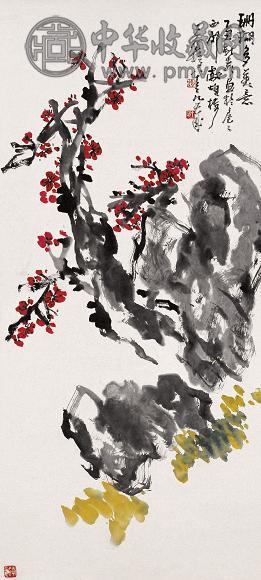 王个簃 1985年作 珊瑚多美意 立轴 设色纸本