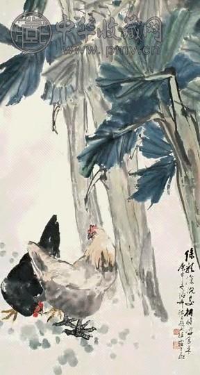 张辛稼 1980年作 双吉图 立轴 设色纸本