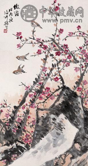 张辛稼 1988年作 傲雪 立轴 设色纸本