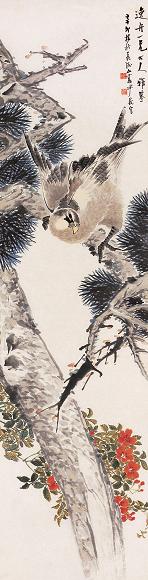 沙馥 1891年作 凝视 立轴 设色纸本