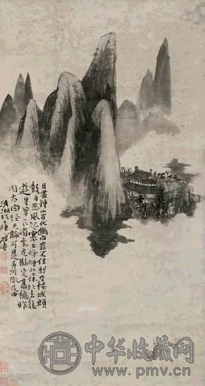 石涛 水墨山水 立轴 纸本