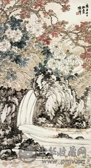 陈摩 1930年作 姹紫嫣红图 立轴 设色纸本