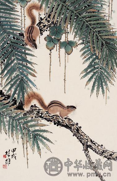 方楚雄 1994年作 双鼠 镜心 设色纸本