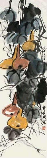 钱君匋 葫芦图 立轴 设色纸本