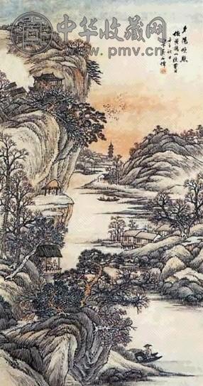 吴石仙 夕阳晚照 轴