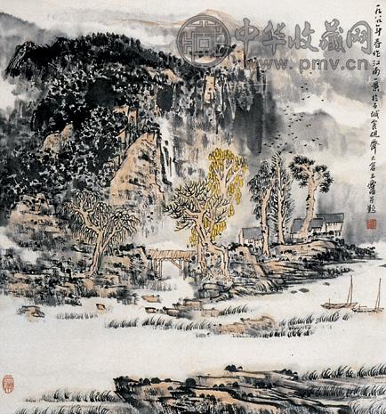 宋玉麟 山水 立轴 设色纸本