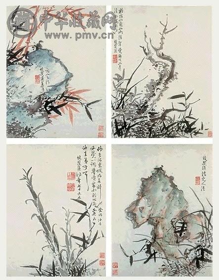 明 蓝瑛 兰竹幽石 册页(12开)