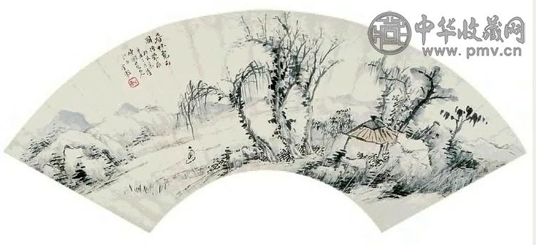 金心兰 山水 扇面 纸本