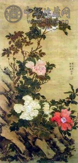 邹一桂 花卉 立轴 设色纸本