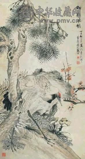 朱梦庐 花鸟 立轴 设色纸本