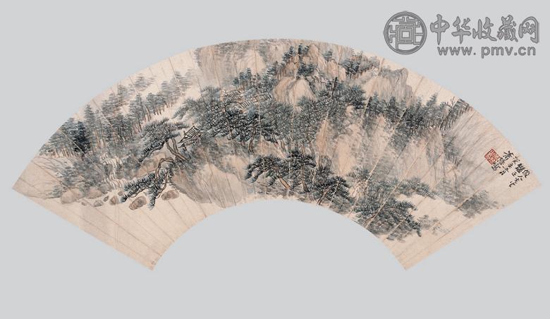 萧谦中 山水 扇面 纸本
