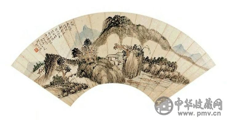 贺天健 山水 扇面