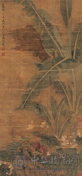 陆治 花鸟 立轴 设色绢本