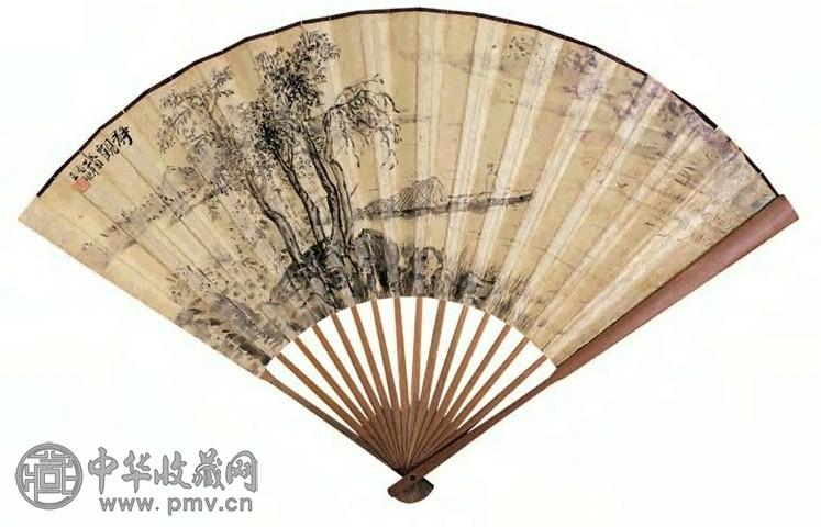 近现代 何香凝 静观图 扇面