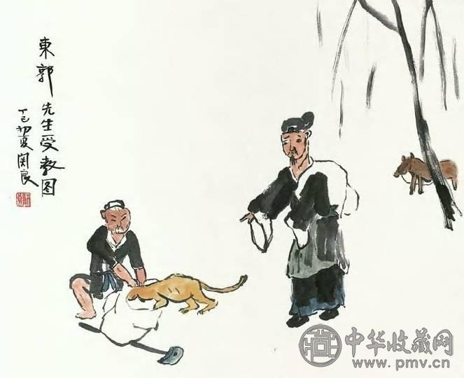近代 关良 东郭先生 轴