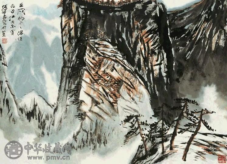 何海霞 1982年作 山水 立轴 纸本