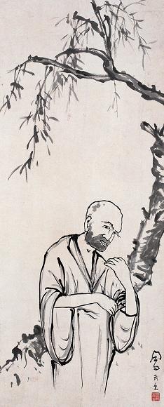 吕凤子 人物 轴 纸本