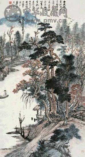 近现代 郑午昌 巴陵忆旧 轴