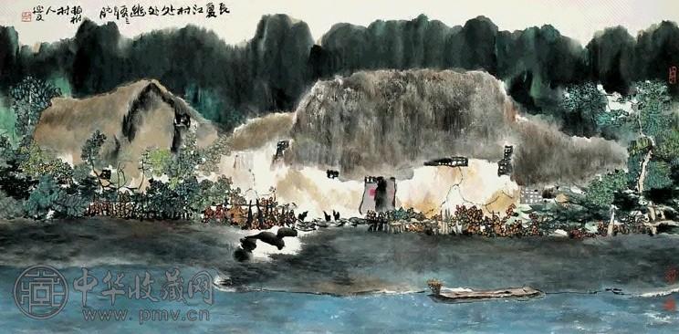 近现代 杨延文 长夏江村处处幽 镜心