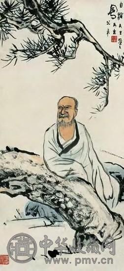 现代 吕凤子 高士图 镜心