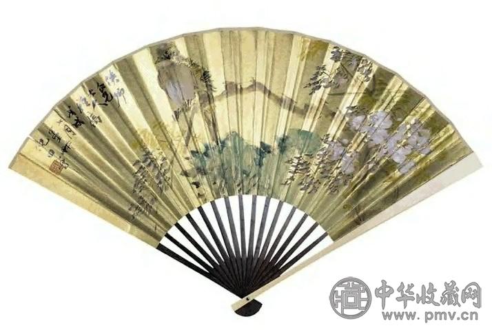 倪田 花鸟 成扇