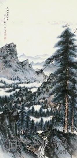 慕凌飞 山水 立轴 纸本