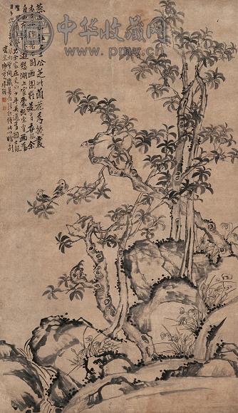 李鱓 花鸟 立轴 水墨纸本