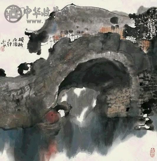 杨延文 1987年作 枫桥夜泊 镜心 设色纸本