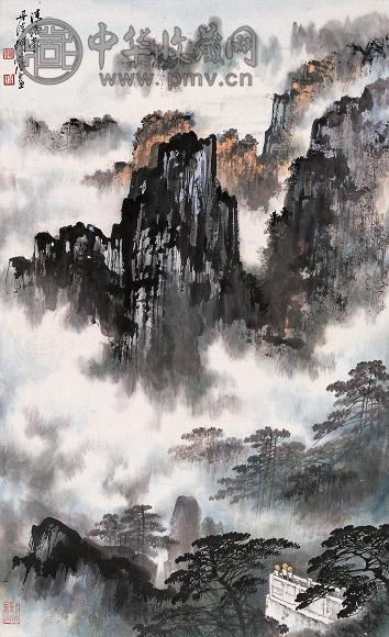 胡若思 黄山图 立轴 设色纸本