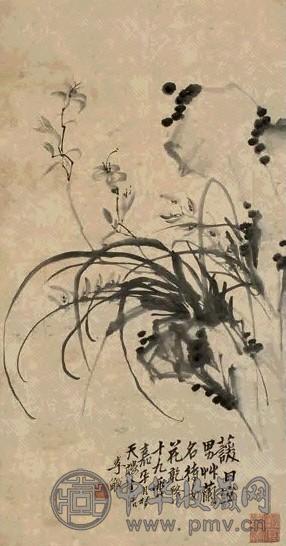 李鱓 1754年作 兰花 立轴 水墨纸本